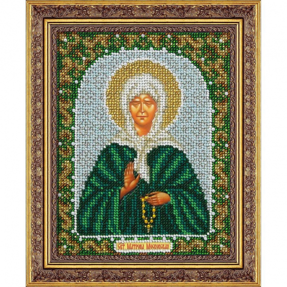 Набор для вышивания бисером ПАУТИНКА арт.Б-715 Святая Бл. Матрона Московская 14х18 см