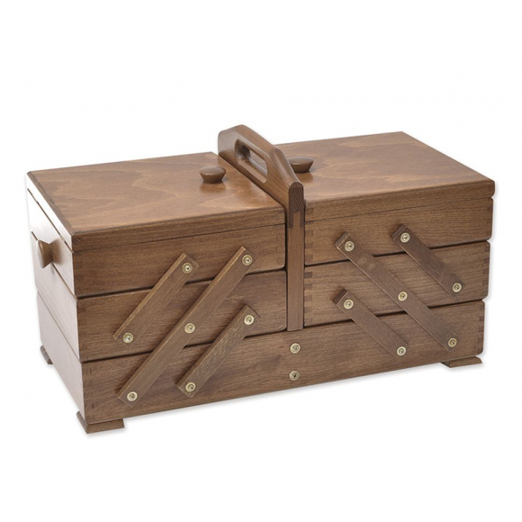 55774_Шкатулка для рукоделия, бук, 3 этажа, коричневый