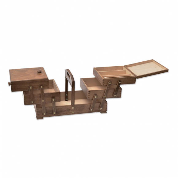 55774_Шкатулка для рукоделия, бук, 3 этажа, коричневый