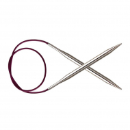 11339 Knit Pro Спицы круговые для вязания Nova Metal 5мм/80см, никелированная латунь, серебристый