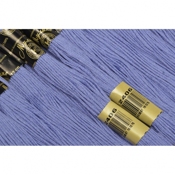 Нитки мулине цв.2406 голубой 12х10м С-Пб