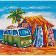 Набор для вышивания бисером АБРИС АРТ арт. AM-197 Серфинг 15х15 см