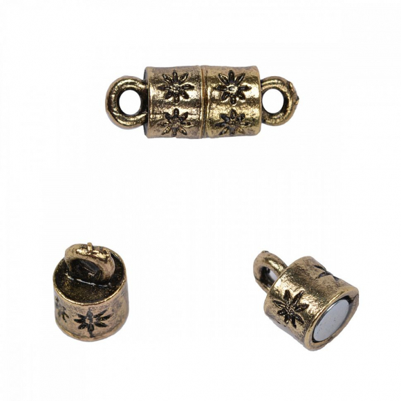Замок магнитный  MAGIC 4 HOBBY для бус арт.MH.111915-4 цв. бронза 10х6 мм уп.10шт