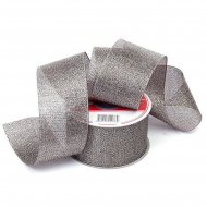 Лента IDEAL с люрексом арт.ТВ-ЛЮР шир.50мм цв.139 черный/серебро уп.22,85 м