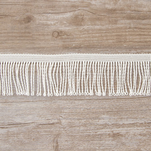 62147_Бахрома витая, 60 мм, цвет белый блестящий