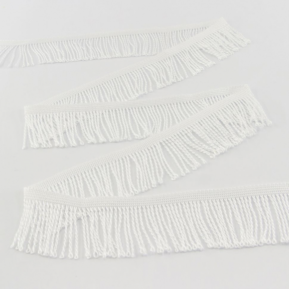 62147_Бахрома витая, 60 мм, цвет белый блестящий