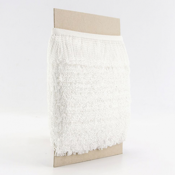 62147_Бахрома витая, 60 мм, цвет белый блестящий