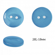 Пуговицы пластик арт.TBY.382.18.PBL цв.голубой перламутр, 28L-18мм, 2 прокола, 200шт