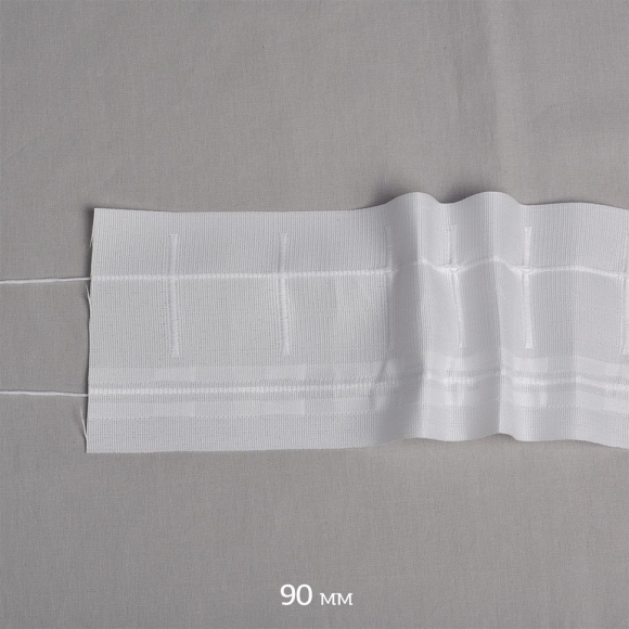 Лента шторная 90мм Caron сборка:карандаш арт.906 цв. белый рул. 50м