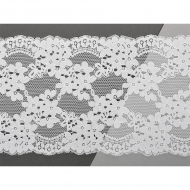Кружево-стрейч KRUZHEVO арт.TBY 8016 шир.170мм цв.1 белый, уп.20м