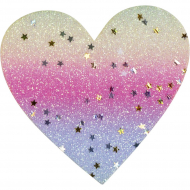 Термоаппликация "Cердце с разноцветными блёстками большое"