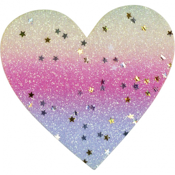 Термоаппликация "Cердце с разноцветными блёстками большое"