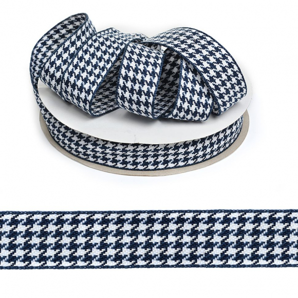 Тесьма TBY декоративная Гусиные лапки DT03251 шир.25мм цв.01 синий уп.22,9м