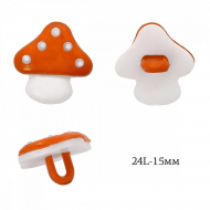 Пуговицы пластик Грибок TBY.P-2224 цв.18 оранжевый 24L-15мм, на ножке, 400 шт