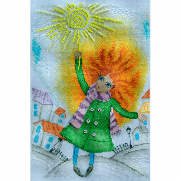 Набор для вышивания МАРЬЯ ИСКУСНИЦА арт.15.001.13 Мое солнышко, по рисунку Ю. Доценко 22х33 см