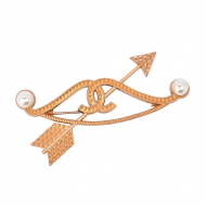 Брошь металл Лук со стрелой с жемчугом арт.TBY.91758 32х70мм цв. матовое золото уп. 5шт Брошь металл Лук со стрелой с жемчугом арт.TBY.91758 32х70мм цв. матовое золото уп. 5шт