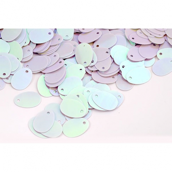 Пайетки россыпью арт.TBY-FLK664 9х13мм цв.099 белый уп.50г