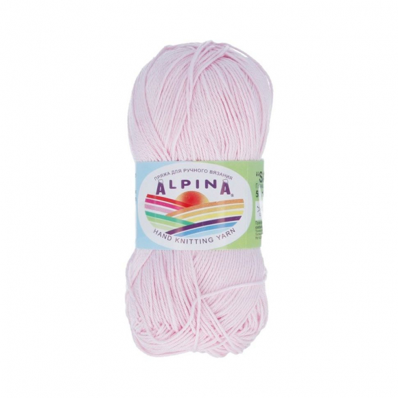 Пряжа ALPINA SATI (100% мерсеризованный хлопок) 10х50г/170м цв.157 св. розовый Пряжа ALPINA SATI (100% мерсеризованный хлопок) 10х50г/170м цв.157 св. розовый