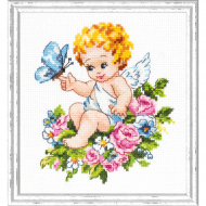 Набор для вышивания ЧУДЕСНАЯ ИГЛА арт.35-19 Ангел нашей любви! 12х15 см