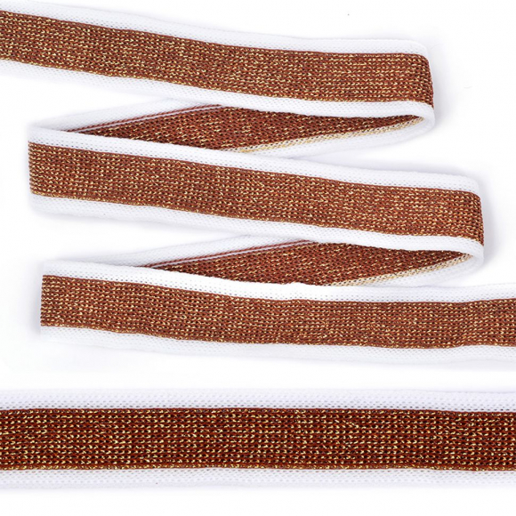 Тесьма TBY трикотажная Лампас KTS3720 шир.20мм цв.коричневый уп.64м Тесьма TBY трикотажная Лампас KTS3720 шир.20мм цв.коричневый уп.64м