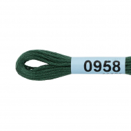 Нитки для вышивания Gamma мулине (0820-3070) 100% хлопок 24 x 8 м цв.0958 т.серо-зеленый