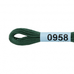 Нитки для вышивания Gamma мулине (0820-3070) 100% хлопок 24 x 8 м цв.0958 т.серо-зеленый
