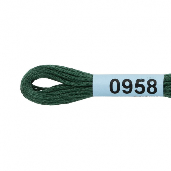 Нитки для вышивания Gamma мулине (0820-3070) 100% хлопок 24 x 8 м цв.0958 т.серо-зеленый