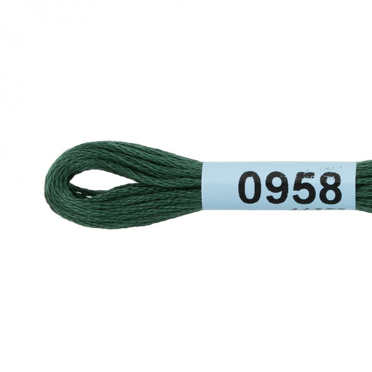 Нитки для вышивания Gamma мулине (0820-3070) 100% хлопок 24 x 8 м цв.0958 т.серо-зеленый