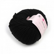 Пряжа для вязания ПЕХ Рельефная (43% меринос, 43% ПАН, 14% ПА) 5х50г/135м цв.002 черная