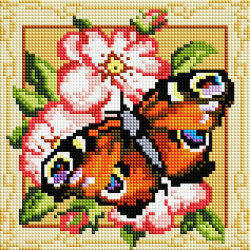 Набор Белоснежка для изготовления картин со стразами на подрамнике арт.БЛ.368-ST-S Павлиний глаз 20х20см