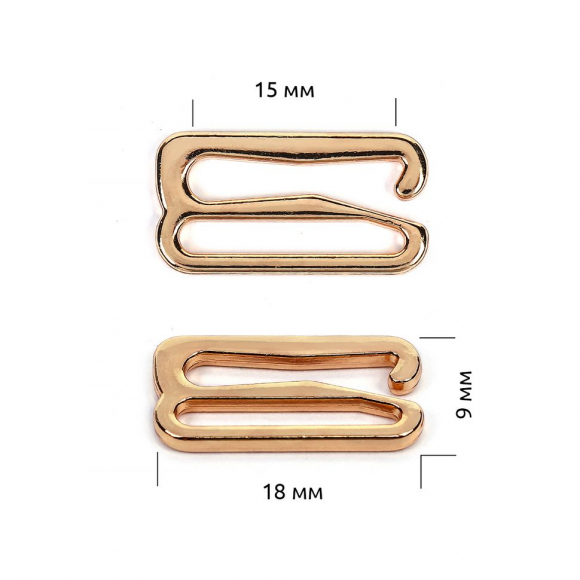 Крючок для купальника металл TBY-915.SW 15мм, цв.золото, уп.1000шт