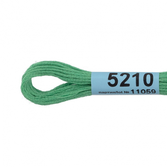 Нитки для вышивания Gamma мулине (3173-6115) 100% хлопок 24 x 8 м цв.5210 зеленый