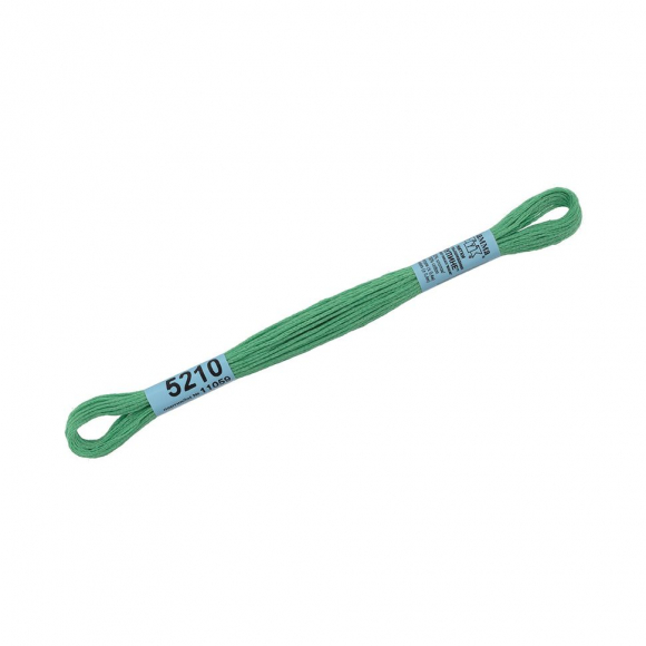 Нитки для вышивания Gamma мулине (3173-6115) 100% хлопок 24 x 8 м цв.5210 зеленый