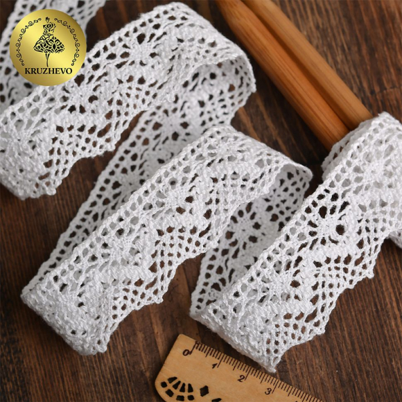 Тесьма вязаная KRUZHEVO 32мм арт.TBY.01.031 цв.02 белый уп.25м Тесьма вязаная KRUZHEVO 32мм арт.TBY.01.031 цв.02 белый уп.25м