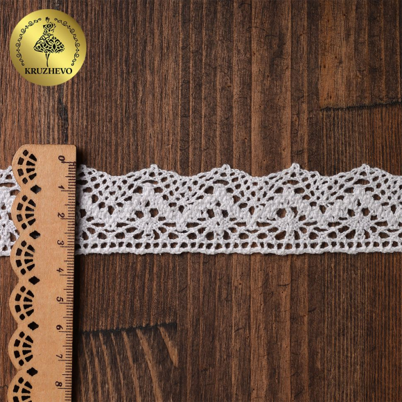 Тесьма вязаная KRUZHEVO 32мм арт.TBY.01.031 цв.02 белый уп.25м Тесьма вязаная KRUZHEVO 32мм арт.TBY.01.031 цв.02 белый уп.25м