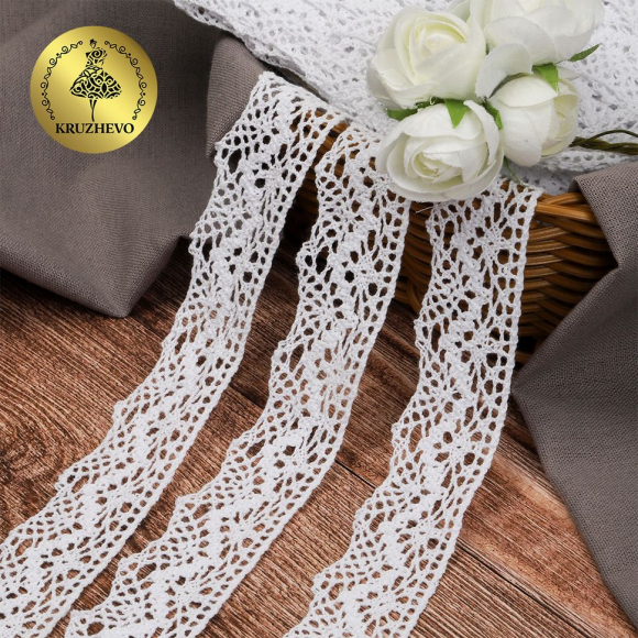Тесьма вязаная KRUZHEVO 32мм арт.TBY.01.031 цв.02 белый уп.25м Тесьма вязаная KRUZHEVO 32мм арт.TBY.01.031 цв.02 белый уп.25м