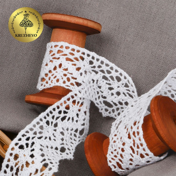 Тесьма вязаная KRUZHEVO 32мм арт.TBY.01.031 цв.02 белый уп.25м Тесьма вязаная KRUZHEVO 32мм арт.TBY.01.031 цв.02 белый уп.25м