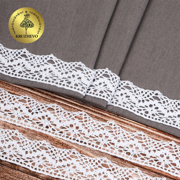 Тесьма вязаная KRUZHEVO 32мм арт.TBY.01.031 цв.02 белый уп.25м Тесьма вязаная KRUZHEVO 32мм арт.TBY.01.031 цв.02 белый уп.25м