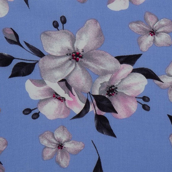 Ткань Штапель 105 г/м? 100% вискоза шир.145 см арт.Р.33955.03 цв.03 т.голубой рул.50м