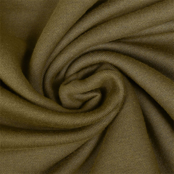 Ткань трикотаж Футер 3х нитка петля хлопок 320г пенье 190см хаки 18-0825 рул.20-40кг