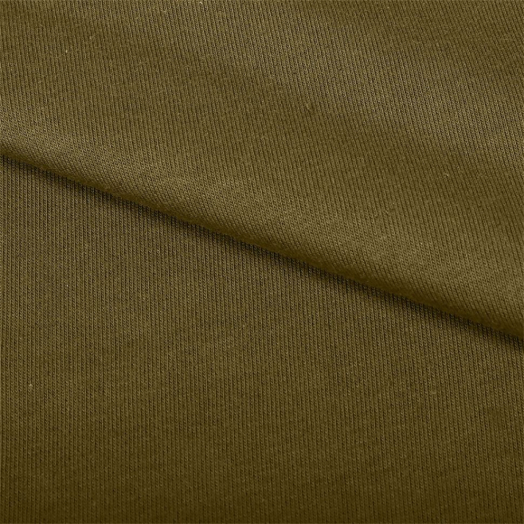 Ткань трикотаж Футер 3х нитка петля хлопок 320г пенье 190см хаки 18-0825 рул.20-40кг