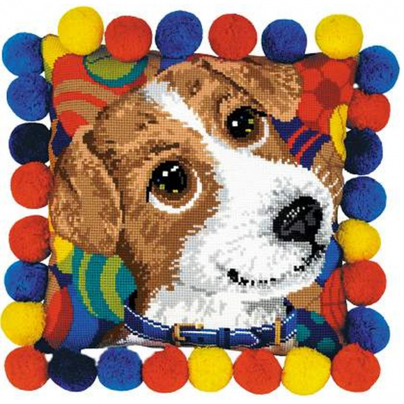 Набор для вышивания РИОЛИС арт.1675 Подушка Щенок 30х30 см