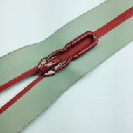 Молния водостойкая №7В4 полоса блеск н/р 18см серый 225/красный 171