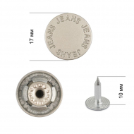Пуговицы джинсовые сталь 17мм TBY.P-17-1 цв.никель уп.50шт
