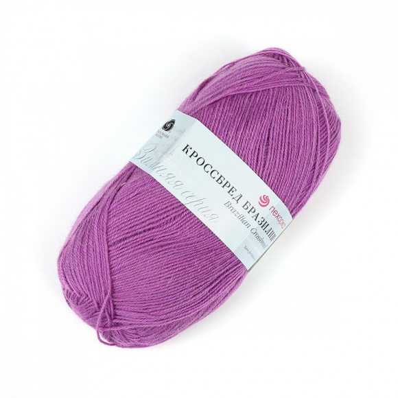 Пряжа для вязания ПЕХ Кроссбред Бразилии (50% шерсть, 50% акрил) 5х100г/490м цв.179 фиалка