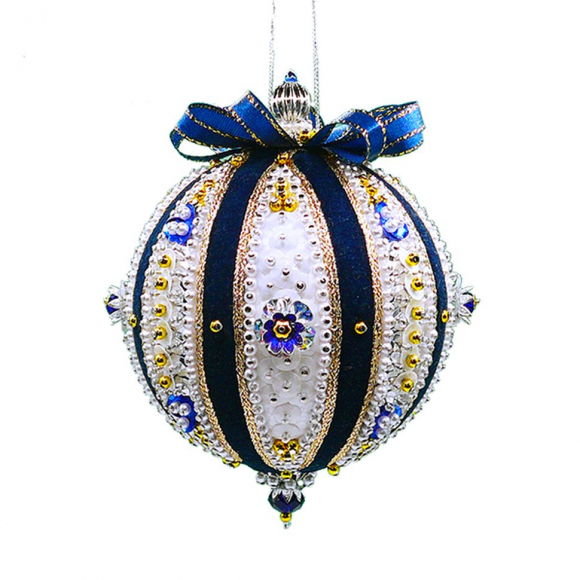 185893_Набор для творчества - елочная игрушка "Ёлочная игрушка Шар Старый Новый год (сапфир)"