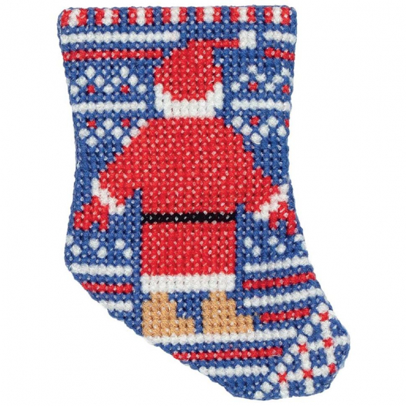 Набор для вышивания KLART арт. 8-394 Носочек с Дедом Морозом 6х8,5 см