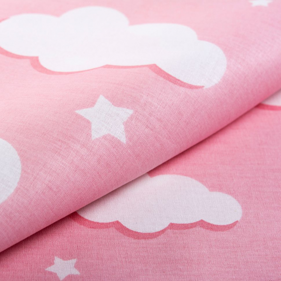 Ткань ранфорс Облака, арт.WH 2813-v05, 130г/м?,100% хлопок, шир.240см, цв.розовый, уп.3м