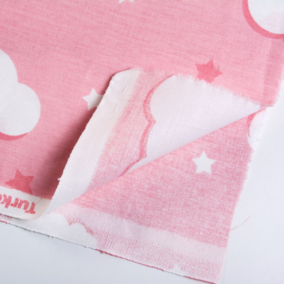 Ткань ранфорс Облака, арт.WH 2813-v05, 130г/м?,100% хлопок, шир.240см, цв.розовый, уп.3м