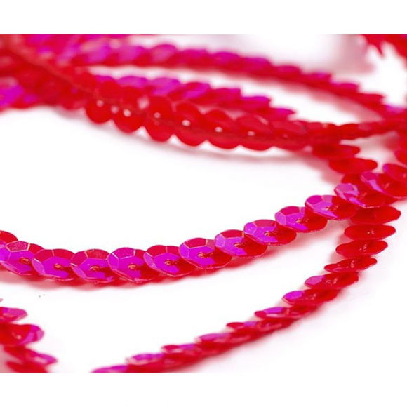 Пайетки на нитях 6мм Cream Colour арт.TBY-FLKU06-CC цв.0096 красный уп.73.12м